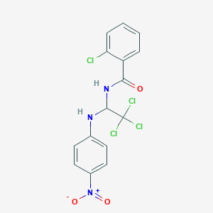 molecular formula C15H11Cl4N3O3 B5004677 2-chloro-N-{2,2,2-trichloro-1-[(4-nitrophenyl)amino]ethyl}benzamide 