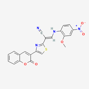 3-[(2-methoxy-4-nitrophenyl)amino]-2-[4-(2-oxo-2H-chromen-3-yl)-1,3-thiazol-2-yl]acrylonitrile