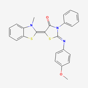 molecular formula C24H19N3O2S2 B5004695 2-[(4-methoxyphenyl)imino]-5-(3-methyl-1,3-benzothiazol-2(3H)-ylidene)-3-phenyl-1,3-thiazolidin-4-one 