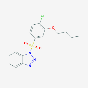 molecular formula C16H16ClN3O3S B500472 5-(1H-1,2,3-benzotriazol-1-ylsulfonyl)-2-chlorophenyl butyl ether 