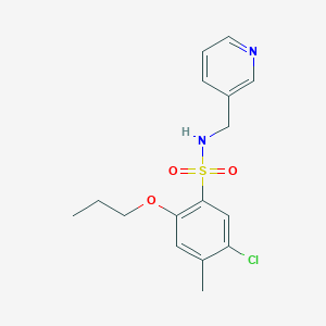 molecular formula C16H19ClN2O3S B500473 5-chloro-4-methyl-2-propoxy-N-(3-pyridinylmethyl)benzenesulfonamide 