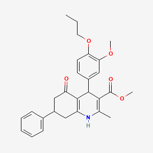 Methyl 4-(3-methoxy-4-propoxyphenyl)-2-methyl-5-oxo-7-phenyl-1,4,5,6,7,8-hexahydroquinoline-3-carboxylate