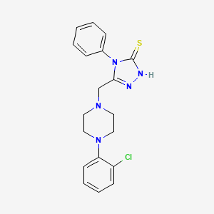 molecular formula C19H20ClN5S B5004761 5-{[4-(2-chlorophenyl)-1-piperazinyl]methyl}-4-phenyl-2,4-dihydro-3H-1,2,4-triazole-3-thione 