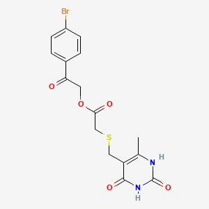 2-(4-bromophenyl)-2-oxoethyl {[(6-methyl-2,4-dioxo-1,2,3,4-tetrahydro-5-pyrimidinyl)methyl]thio}acetate