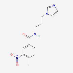 molecular formula C14H16N4O3 B5004776 N-[3-(1H-imidazol-1-yl)propyl]-4-methyl-3-nitrobenzamide 