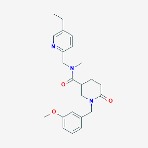 molecular formula C23H29N3O3 B5004805 N-[(5-ethyl-2-pyridinyl)methyl]-1-(3-methoxybenzyl)-N-methyl-6-oxo-3-piperidinecarboxamide 