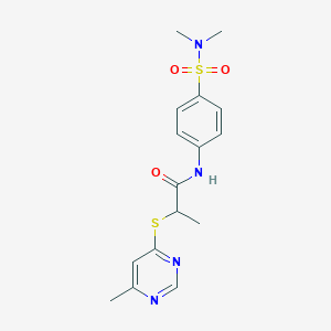 N-{4-[(dimethylamino)sulfonyl]phenyl}-2-[(6-methyl-4-pyrimidinyl)thio]propanamide