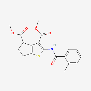 molecular formula C19H19NO5S B5004878 dimethyl 2-[(2-methylbenzoyl)amino]-5,6-dihydro-4H-cyclopenta[b]thiophene-3,4-dicarboxylate 