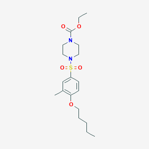 molecular formula C19H30N2O5S B500488 Ethyl 4-{[3-methyl-4-(pentyloxy)phenyl]sulfonyl}-1-piperazinecarboxylate 