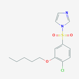 molecular formula C14H17ClN2O3S B500489 2-chloro-5-(1H-imidazol-1-ylsulfonyl)phenyl pentyl ether 