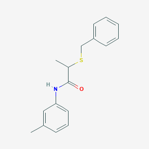 molecular formula C17H19NOS B5004896 2-(benzylthio)-N-(3-methylphenyl)propanamide 