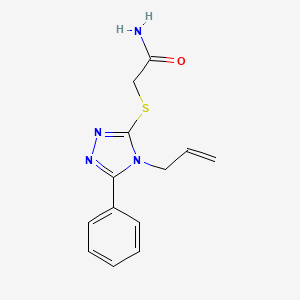 molecular formula C13H14N4OS B5004923 2-[(4-allyl-5-phenyl-4H-1,2,4-triazol-3-yl)thio]acetamide 