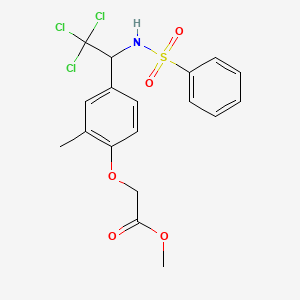 methyl (2-methyl-4-{2,2,2-trichloro-1-[(phenylsulfonyl)amino]ethyl}phenoxy)acetate