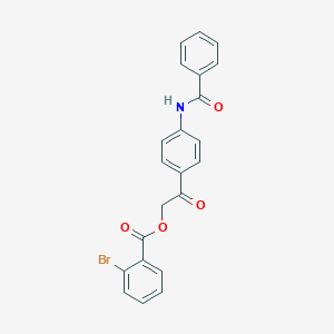 molecular formula C22H16BrNO4 B500493 2-(4-Benzamidophenyl)-2-oxoethyl 2-bromobenzoate CAS No. 923132-22-3
