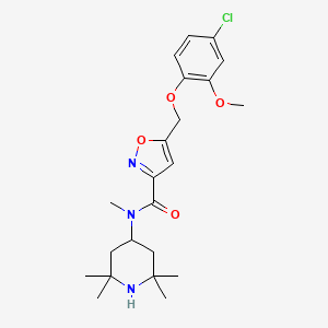 molecular formula C22H30ClN3O4 B5004935 5-[(4-chloro-2-methoxyphenoxy)methyl]-N-methyl-N-(2,2,6,6-tetramethyl-4-piperidinyl)-3-isoxazolecarboxamide 