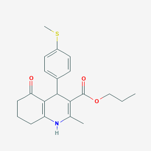 molecular formula C21H25NO3S B5004945 Propyl 2-methyl-4-[4-(methylsulfanyl)phenyl]-5-oxo-1,4,5,6,7,8-hexahydroquinoline-3-carboxylate 