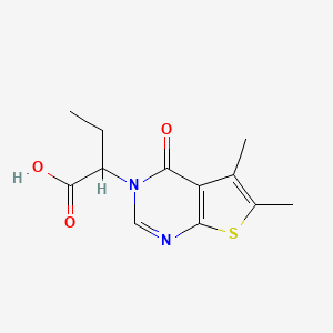 molecular formula C12H14N2O3S B5004947 2-(5,6-Dimethyl-4-oxothieno[2,3-d]pyrimidin-3-yl)butanoic acid 