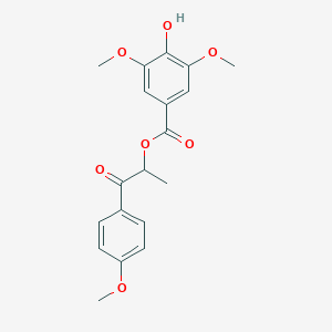 molecular formula C19H20O7 B500496 2-(4-Methoxyphenyl)-1-methyl-2-oxoethyl 4-hydroxy-3,5-dimethoxybenzoate 