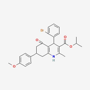 propan-2-yl 4-(2-bromophenyl)-7-(4-methoxyphenyl)-2-methyl-5-oxo-1,4,5,6,7,8-hexahydroquinoline-3-carboxylate