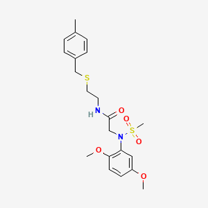 molecular formula C21H28N2O5S2 B5004986 N~2~-(2,5-dimethoxyphenyl)-N~1~-{2-[(4-methylbenzyl)thio]ethyl}-N~2~-(methylsulfonyl)glycinamide 