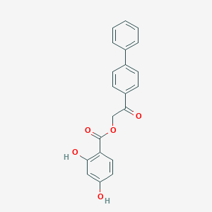 molecular formula C21H16O5 B500500 2-([1,1'-Biphenyl]-4-yl)-2-oxoethyl 2,4-dihydroxybenzoate CAS No. 923147-08-4