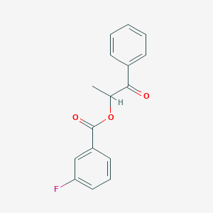 molecular formula C16H13FO3 B500502 1-Methyl-2-oxo-2-phenylethyl 3-fluorobenzoate CAS No. 941233-60-9