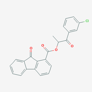 molecular formula C23H15ClO4 B500503 2-(3-chlorophenyl)-1-methyl-2-oxoethyl 9-oxo-9H-fluorene-1-carboxylate 