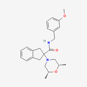 molecular formula C24H30N2O3 B5005081 2-[(2R*,6S*)-2,6-dimethyl-4-morpholinyl]-N-(3-methoxybenzyl)-2-indanecarboxamide 