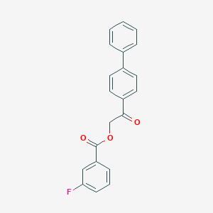 molecular formula C21H15FO3 B500510 2-[1,1'-Biphenyl]-4-yl-2-oxoethyl 3-fluorobenzoate 