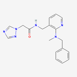 molecular formula C18H20N6O B5005112 N-({2-[benzyl(methyl)amino]-3-pyridinyl}methyl)-2-(1H-1,2,4-triazol-1-yl)acetamide 