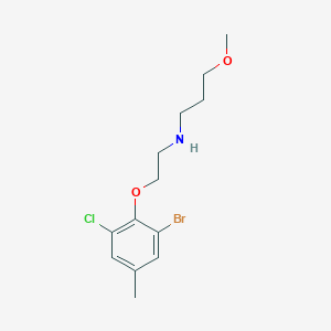 molecular formula C13H19BrClNO2 B5005129 N-[2-(2-bromo-6-chloro-4-methylphenoxy)ethyl]-3-methoxy-1-propanamine 