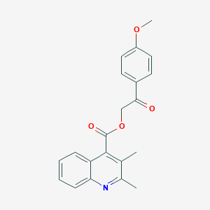 molecular formula C21H19NO4 B500514 2-(4-Methoxyphenyl)-2-oxoethyl 2,3-dimethyl-4-quinolinecarboxylate 