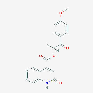 molecular formula C20H17NO5 B500516 1-(4-Methoxyphenyl)-1-oxopropan-2-yl 2-hydroxyquinoline-4-carboxylate CAS No. 899997-41-2