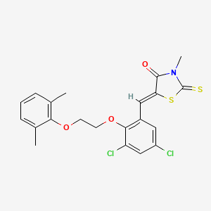 (5Z)-5-[[3,5-dichloro-2-[2-(2,6-dimethylphenoxy)ethoxy]phenyl]methylidene]-3-methyl-2-sulfanylidene-1,3-thiazolidin-4-one