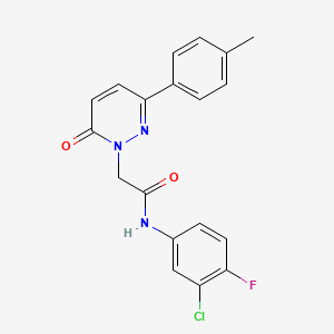 molecular formula C19H15ClFN3O2 B5005186 N-(3-chloro-4-fluorophenyl)-2-[3-(4-methylphenyl)-6-oxo-1(6H)-pyridazinyl]acetamide 