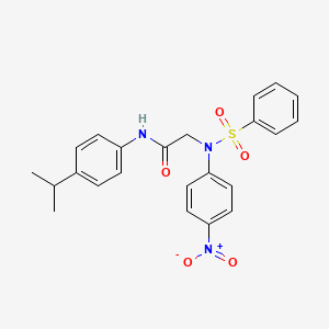 molecular formula C23H23N3O5S B5005191 N~1~-(4-isopropylphenyl)-N~2~-(4-nitrophenyl)-N~2~-(phenylsulfonyl)glycinamide 