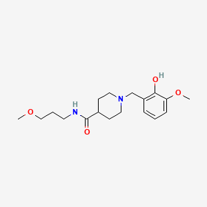 molecular formula C18H28N2O4 B5005197 1-(2-hydroxy-3-methoxybenzyl)-N-(3-methoxypropyl)-4-piperidinecarboxamide 