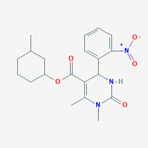 molecular formula C20H25N3O5 B5005201 3-methylcyclohexyl 1,6-dimethyl-4-(2-nitrophenyl)-2-oxo-1,2,3,4-tetrahydro-5-pyrimidinecarboxylate 