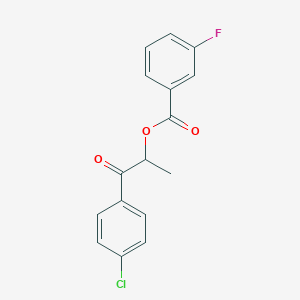 molecular formula C16H12ClFO3 B500521 2-(4-Chlorophenyl)-1-methyl-2-oxoethyl 3-fluorobenzoate 