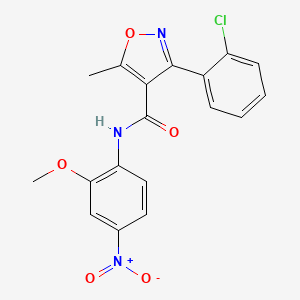 molecular formula C18H14ClN3O5 B5005252 3-(2-chlorophenyl)-N-(2-methoxy-4-nitrophenyl)-5-methyl-4-isoxazolecarboxamide 