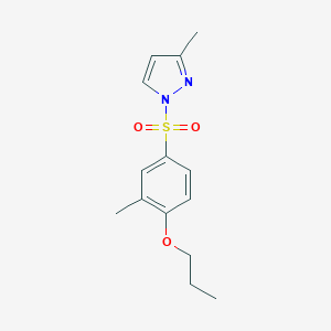 2-methyl-4-[(3-methyl-1H-pyrazol-1-yl)sulfonyl]phenyl propyl ether