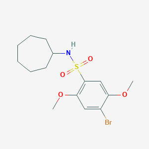 molecular formula C15H22BrNO4S B500530 4-bromo-N-cycloheptyl-2,5-dimethoxybenzenesulfonamide CAS No. 942357-16-6