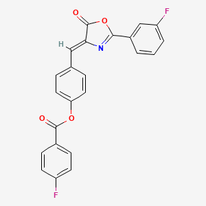 molecular formula C23H13F2NO4 B5005327 [4-[(Z)-[2-(3-fluorophenyl)-5-oxo-1,3-oxazol-4-ylidene]methyl]phenyl] 4-fluorobenzoate 