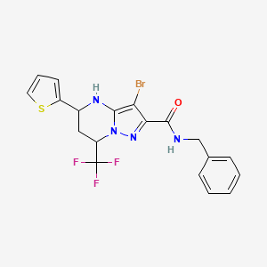 N-benzyl-3-bromo-5-thiophen-2-yl-7-(trifluoromethyl)-4,5,6,7-tetrahydropyrazolo[1,5-a]pyrimidine-2-carboxamide