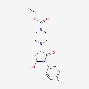 ethyl 4-[1-(4-iodophenyl)-2,5-dioxo-3-pyrrolidinyl]-1-piperazinecarboxylate