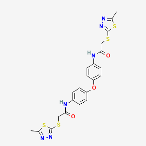 molecular formula C22H20N6O3S4 B5005342 N,N'-(oxydibenzene-4,1-diyl)bis{2-[(5-methyl-1,3,4-thiadiazol-2-yl)sulfanyl]acetamide} 