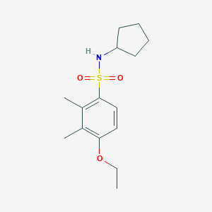 molecular formula C15H23NO3S B500535 N-cyclopentyl-4-ethoxy-2,3-dimethylbenzenesulfonamide CAS No. 915915-30-9