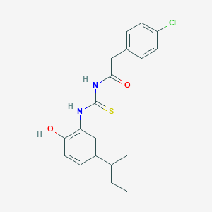 molecular formula C19H21ClN2O2S B5005364 N-{[5-(butan-2-yl)-2-hydroxyphenyl]carbamothioyl}-2-(4-chlorophenyl)acetamide 