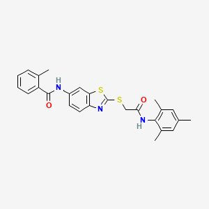 N-(2-{[2-(mesitylamino)-2-oxoethyl]thio}-1,3-benzothiazol-6-yl)-2-methylbenzamide