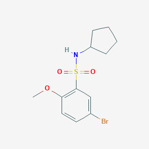 molecular formula C12H16BrNO3S B500539 5-溴-N-环戊基-2-甲氧基苯磺酰胺 CAS No. 915930-21-1